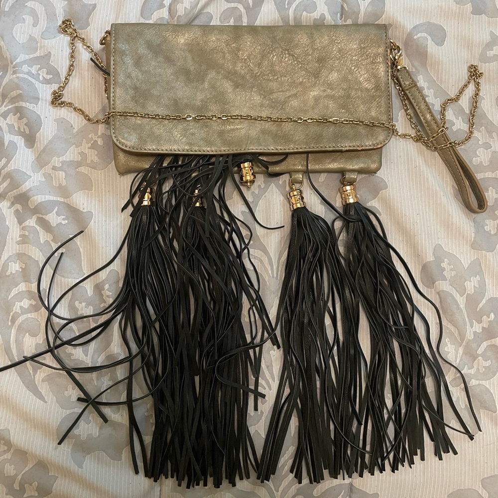 Vintage Leather bag with tassels